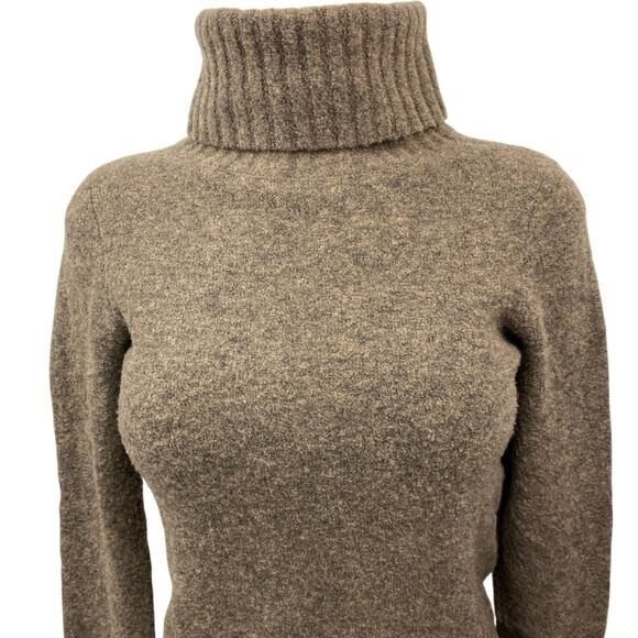 All Saints Alpha Roll Neck Brown Wool Turtleneck Pullover Sweater Top Size S - Picture 3 of 5